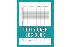 Petty Cash Log Book: Incoming And Outgoing Book, Petty Cash Ledger Book for Business to Track and Handling Money, Financial Record Keeping Notebook for Small Business