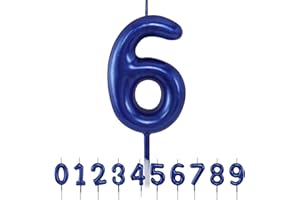 HPNPARTY Geburtstagskerzen 6 zahlen geburtstagskerzen Tortendeko, 3D Diamant Form Kuchen Kerzen Zahl 0 1 2 3 4 5 6 7 8 9 Glitzer Kuchen Topper Dekoration