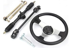 RUNMIND Rungao Kit de Montage de Volant pour Barre à Cravate 150 CC - 250 CC Go Kart Tie Rack Tige Réglable Complet en Acier