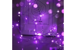 cshare Cadena de Luces con Pilas, 3m 30LEDs Micro Alambre de Cobre Luces de Hadas para la pared,Interiores, Mason Jar DIY, dormitorio, Decoración de Navidad (morado)