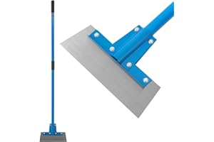 TOPWAY Heavy-Duty Floor Scraper 300mm Wide with 1450mm Fibreglass Detachable Handle for Grout Adhesives Grease Dirt and Grime Removal