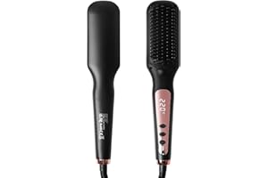 BelonLink Spazzola Lisciante per Capelli, Piastra per Capelli Ioni Negativi, Pettine per Riscaldamento Elettrico, 6 Temperature, 120°C-220°C, Riscaldamento Rapido, schermo LED, Anti-Scottatura