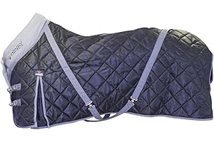 CATAGO Stalldecke 100 g Füllung schwarz mit grau 420D Gehfalte Kreuzgurte