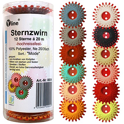 12er Set Sternzwirn Sternchenzwirn farbig / mode, 0004