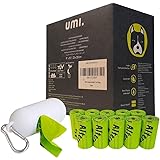 Amazon Brand – Umi Sacchetti Igienici Biodegradabili per Escrementi Cane - Origine Vegetale, Compostabili a Casa, Privi di Mi