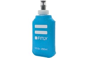 FITLY Soft Flask 250ml - Shrinks As You Drink Soft Water Bottle for Hydration On The Move - Collapsible Running Water Bottle, Hiking, Cycling - Soft Flask Running (F5LB)