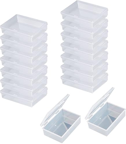Petite Boite Plastique, 20 Pièces Carrées En Plastique Transparente
