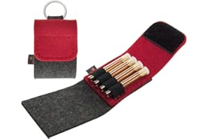 Trousse de pharmacie homéopathique Premium d'ebos ✓ Poches de granules en véritable feutre de laine ✓ 4 boucles pour flacons à granules | Etui à granules, pochette d'homéopathie (rouge)