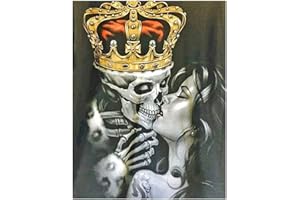 DCIDBEI Diamante quadrato 40x50cm square diamond painting adulti teschio cranio skull fai da te creativo tele per dipingere grandi dimensioni ricamo quadrato strass puzzle con perline decorazione da parete