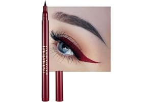 RENHUANGFUXI Coloured Eyeliner, RedWine Eyeliner, Waterproof Liquid Eyeliner All Day Long-Lasting Eye Liners, Highly-Pigmented Colourful Eyeliner for Eye Makeup Tools, Black, Blue(Only RedWine)