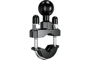 BRCOVAN Base di montaggio a cavallotto per manubrio con sfera in TPU da 1 '' per binari da 0,5 '' a 1,25 '' di diametro, compatibile con supporti RAM Dimensioni B 2,5 cm sfera a doppia presa braccio e