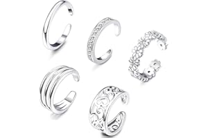 MILACOLATO Open Toe Rings Set for Women Girls Silver Simple Adjustable Knuckle Ring Foot Jewelry