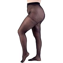 LEELA LAB Calze autoreggenti donna Curvy 30 Denari a Balza Alta in Pizzo, Collant autoreggenti Taglie forti, Calze autoreggenti sexy con silicone - Made Italy (Black, 5