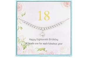 Futesheel 18th Birthday Gifts for Girls, 18 Beads Necklace for Eighteenth Years Old Girl, Sweet 18 Necklaces for Teenage Girl Gifts