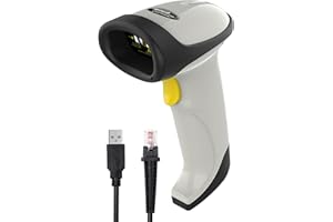 Mach Power Lettore di Codici a Barre cablato USB, Laser Barcode Scanner, Lettura Codici 1D, Plug & Play No Driver, Per PC, Notebook, POS, Windows, Linux, Android, MAC, Velocità e Precisione