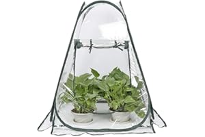 Hydrogarden Mini Serra Pop-up Grow House, Copertura per Serra da Cortile in PVC per Interni, Copertura per Piante da Giardinaggio Portatile Piccola, Riparo per Fiori da Giardino - 70 x 70 x 80 cm