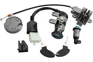 GOOFIT Juego de Llave de Interruptor de Encendido reemplazo para 139QMB GY6 50cc 60cc 80cc 125cc 150cc Tapa de Gasolina con Llave con Cerradura Piezas de Escúter Chino