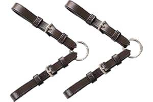 EXIONPRO Convertisseur de Mors Pelham à Anneaux Exion (réglable) pour Bride Anglaise | Sangle Pelham en Cuir à Une rêne | Double réglage de la Boucle SS