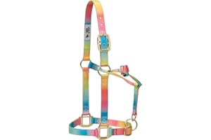 Weaver Leather Verstellbares Kinn- und Halfter aus Polyester in Regenbogenfarben.