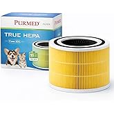 Purmed Levoit Core 300, Core 300S Air Purifier Uyumlu Hepa + Karbon Filtre - (Pet-Evcil Hayvan) (Sarı)