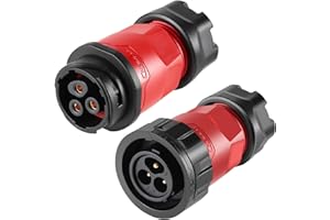 CNLINKO YM-20 3 PIN Industrial Waterproof Connector,IP68 Circular Connector,PBT Plastic Shell Quick Plug Aviation Connector M20 Male Plug and Female Plug (3 PIN)