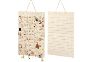 YZROHYI Organizer per gioielli da appendere, 57 cm x 35 cm, per collane, da appendere, organizer per gioielli, organizer per orecchini, pieghevole, per gioielli per il guardaroba