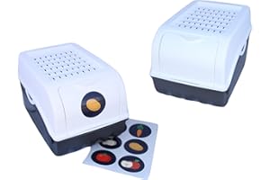 ARTECSIS Contenitore Frutta e Verdura - Contenitore per Patate e Cipolle con Coperchio, Supporto Aerato - Sovrapponibile - Etichette Adesive - 29x19x19cm, 7,7L Bianco, Set di 2