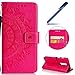 Produktbild Ysimee kompatibel mit Oneplus 6 Ledertasche Hülle PU Leder Schutzhülle Wallet Flip Case Handyhülle Lederhülle Handy Tasche Schale EINWEG [Standfunktion] [Kartenfach], Totem- Rose rot