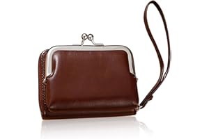 MultiValue Portmonetka damska, 2 w 1, duża pojemność, etui na karty kredytowe, portfel na monety z paskiem na rękę, z odpinanym zamkiem błyskawicznym, portfel damski, brązowy, 4.33 x 1.77 x 3.14 zoll,