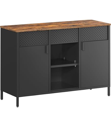 Buffet Noir En Acier à Vitrine SARRE