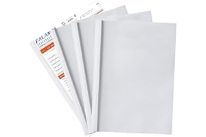 FALAMBI 10 Thermobindemappen 6.0 mm, DIN A4, weiß/transparent, Auswahl 1,5-50,0 mm (weiß glänzend / 6.0 mm)