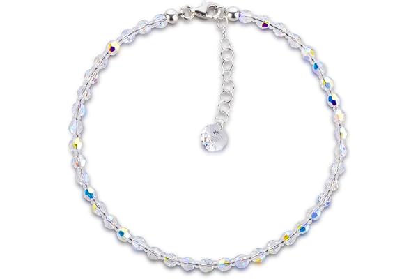 Perles de cristal SWAROVSKI ELEMENTS Chaîne de pied dans la couleur Crystal Aurore Boreale