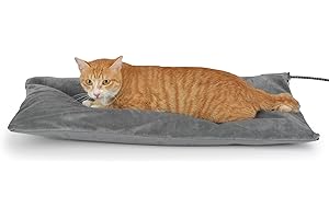 Petace Tapis Chauffant pour Chat d'Extérieur, Coussin Chauffant Doux avec Cordon Anti Morsure, Chauffages Extérieurs pour Chats et Chiens, 40 x 70 cm, 50 Watts