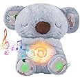 EGSHUFU Anxiety Relief Koala Soothing Breathing Otter,Evora Anxiety Relief Koala,Calming Otter Plush Rest Calming Sleep with Music Light Rhythmic Breathing Motion for Kids Sleeping (Gray)