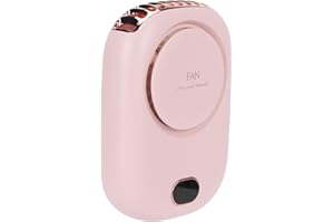 ZERODIS Mini Ventilatore Portatile, Ventilatore Cordino a 3 velocità Ricarica USB Piccola Scrivania Ventilatore per Il Viso Collo Appeso Ventilatore Senza Lama per Viaggi in Campeggio a Casa(Rosa)