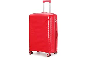 Aerostar 28” Large Lightweight PP Hard Suitcase 4 Silent Spinner Wheels Check-in Luggage Integrated TSA Combination Lock for 20 to 23kg (Red, 100 Litre)