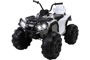 Actionbikes Motors Kinder Quad Elektro Bumper | Elektroauto mit Fernbedienung - Kinderquad - Kinderauto elektrisch - Elektrofahrzeuge - Quad bis 6 km/h - Elektro Auto für Kinder ab 3 Jahre (Weiß)