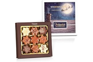 ‎PRALINENCLUB Pralinenbote Genussmanufaktur – Pralinen Geschenkbox Sternenzauber mit 9 handgefertigten Weihnachtspralinen deutscher Chocolatiers, das Pralinen Geschenk zu Weihnachten, alkoholfrei