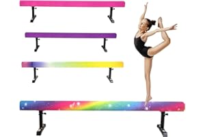 GÉNÉRIQUE Poutre d'équilibre pour en-fants - 17-55 cm, réglable en hauteur, pliable, équipement de gymnastique portable avec pied pour fitness, entraînement et gymnastique (violet)