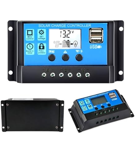 Contrôleur De Charge Solaire 100 A, Régulateur De Panneau Solaire USB 12 V 24 V Regulateur De Batterie Intelligent Avec Ecran Lcd 100 A 85226114