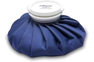 BICAREE Ice Pack for Injuries Reusable, Ice Bags Hot Water Bag for Hot & Cold Therapy and Pain Relief with Cover, No-Leak Elastic Breathable Ice Bag, Size 9", Blue