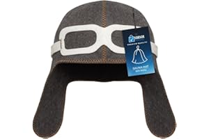 SHSH TRADE GROUP Pilot-Saunahut für Damen und Herren, Fliegerwolle, Banya-Hut für Herren, Filz, Saunamütze für Damen, finnisches Grau