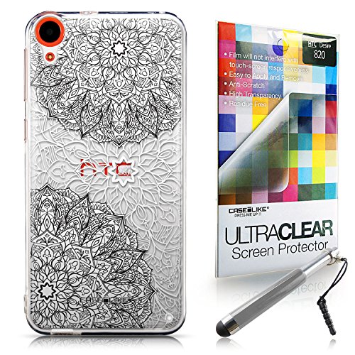 CASEiLIKE Mandala Art 2093 Ultra Slim Bumper Snap-on case back cover for HTC Desire 820 +Screen Protector +Retractable Stylus Pens (Random Color)