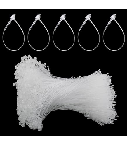 Hocansen 1000 Pezzi Cordino Nylon E 1000 Pezzi Spille Da Balia Perno Di Etichetta Fissaggio E Chiusura In Plastica Per Etichette Vestiti (Black/BQ+GS - 3
