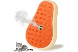 ZITSMS Cat Steam Brush, 3 In 1 Cat Steamy Brush, Silicone Massage Grooming Brush, Pet Hair Cleaning Brush Comb for Cats Dogs by ZITSMS(White)
