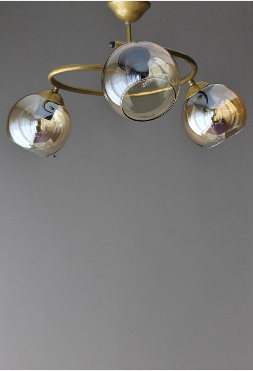 Fuji Modern Dekoratif Salon - Mutfak - Yatak Odası Siyah Renk Bal Camlı 3 lü Avize Siyah Bal Tek Ebat - Görsel 4