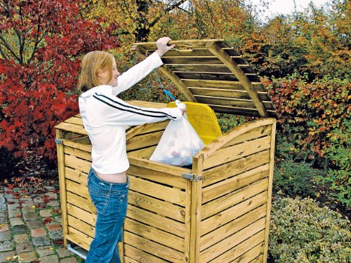 Mülltonnen-Box Mülltonnenverkleidung für 2 Tonnen inkl. Rückwand - 2