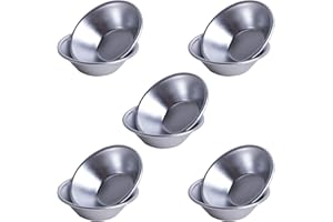 emperoch 10 sztuk foremek do ciastek z aluminium, mini foremki do muffinek, foremki do ciastek i ciastek, narzędzia do pieczenia, nieprzywierające, wielokrotnego użytku, srebrne