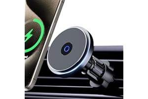 KPON Magsafe Ładowarka samochodowa,Magnetyczna ładowarka bezprzewodowa,Magsafe ładowarka samochodowa do deski rozdzielczej, do telefonu z kablem pasuje do iPhone'a serii 16 15 14 13 12