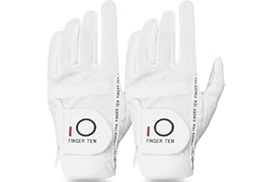 ‎FINGER TEN FINGER TEN Golfhandschuhe Herren Links Rechts Golf Handschuh Wert 1 Paar Golfhandschuh Linke Rechte Hand Handschuhe für Männer Golfer, Allwetter Mikrofaser Rain Grip